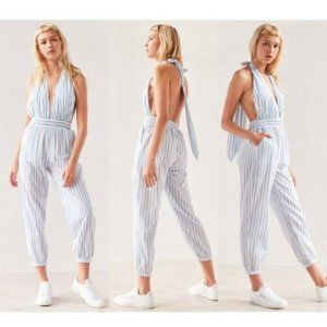 FAITHFULL THE BRAND stripe Barbuda halter jumpsuit